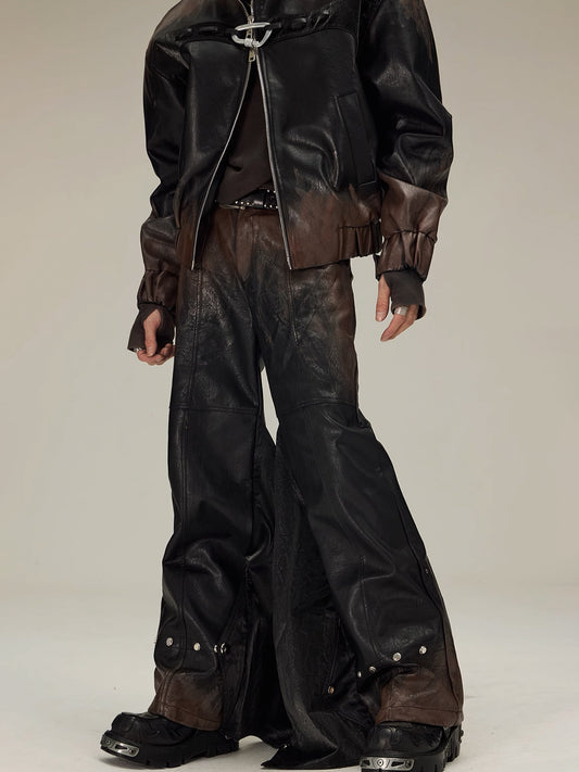 Dirty Studs Leather Pants