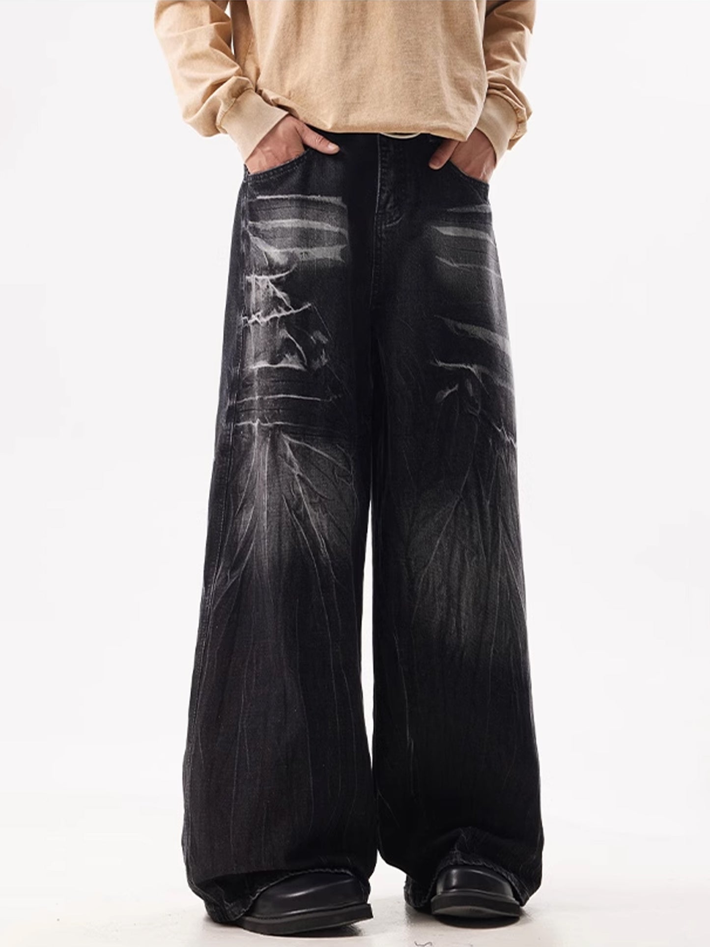 Lightning Baggy Ripple Denim Pants