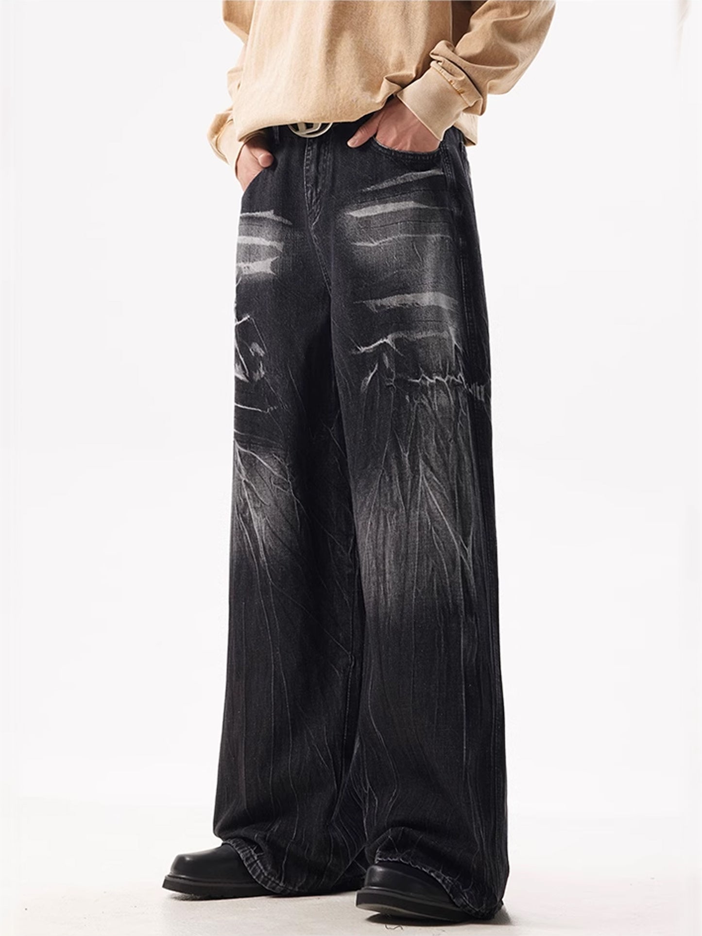 Lightning Baggy Ripple Denim Pants