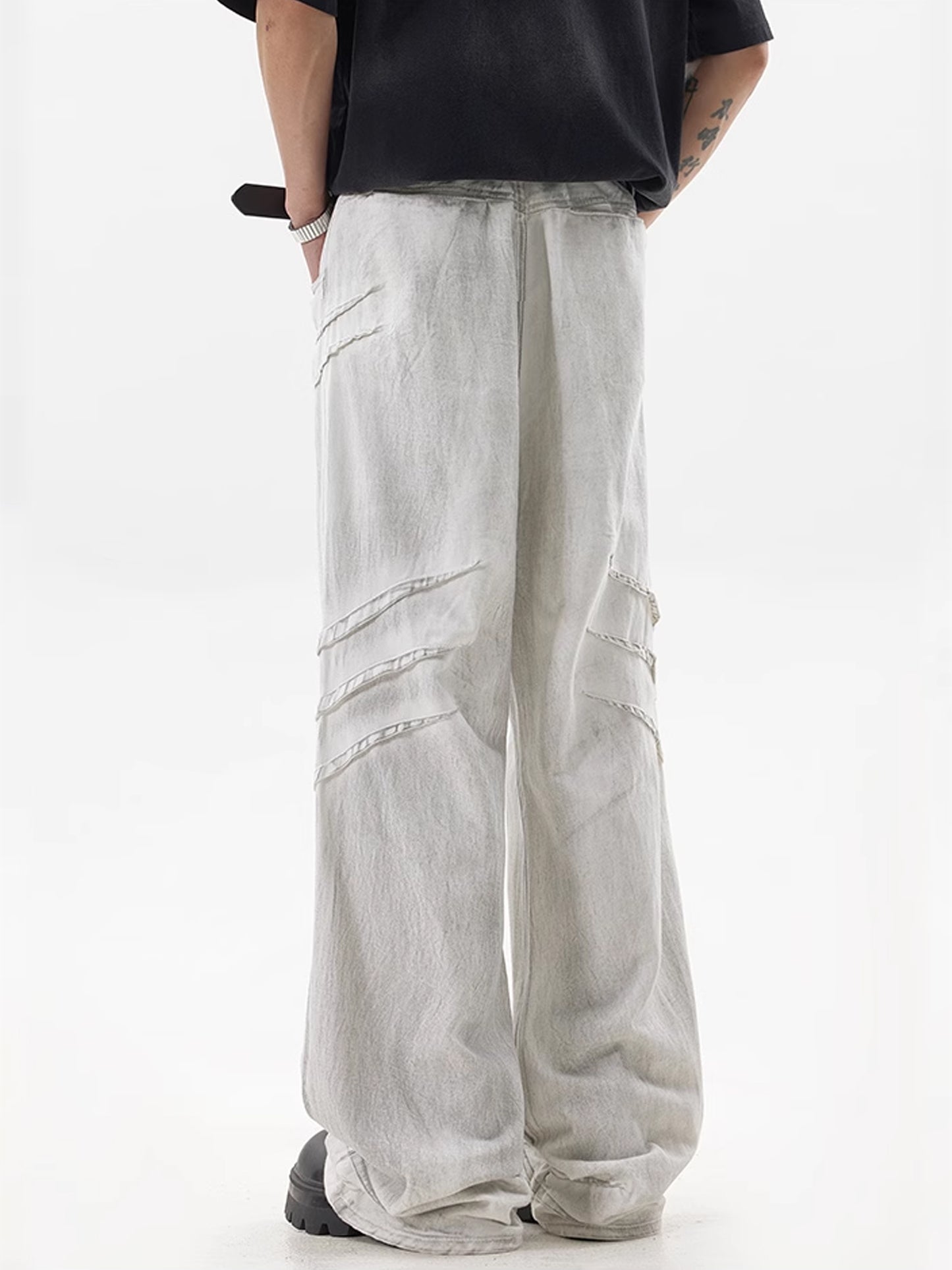 Dirty White Wide Denim Pants