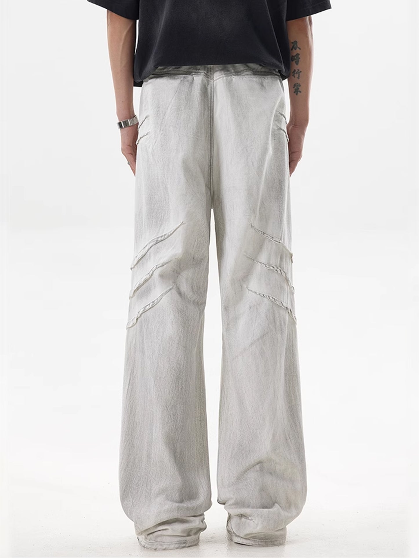 Dirty White Wide Denim Pants