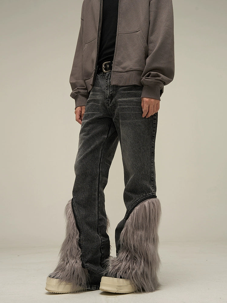 Detachable FUR DENIM PANTS