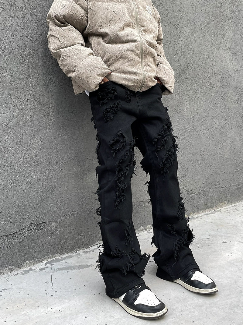 Broken Patch Denim Pants