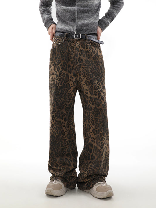 Leopard Loose Denim Pants