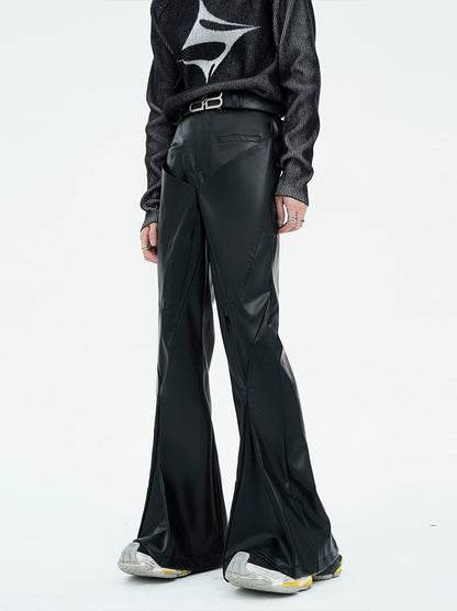 Leather Clean Fit Flare Pants