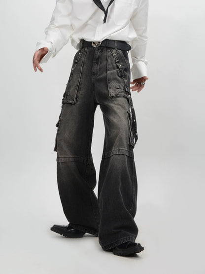 PUNK STYLE HEAVY DENIM PANTS