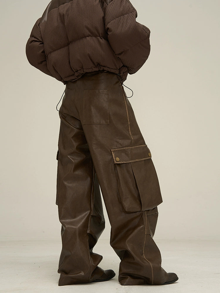 Niche Leather Cargo Pants