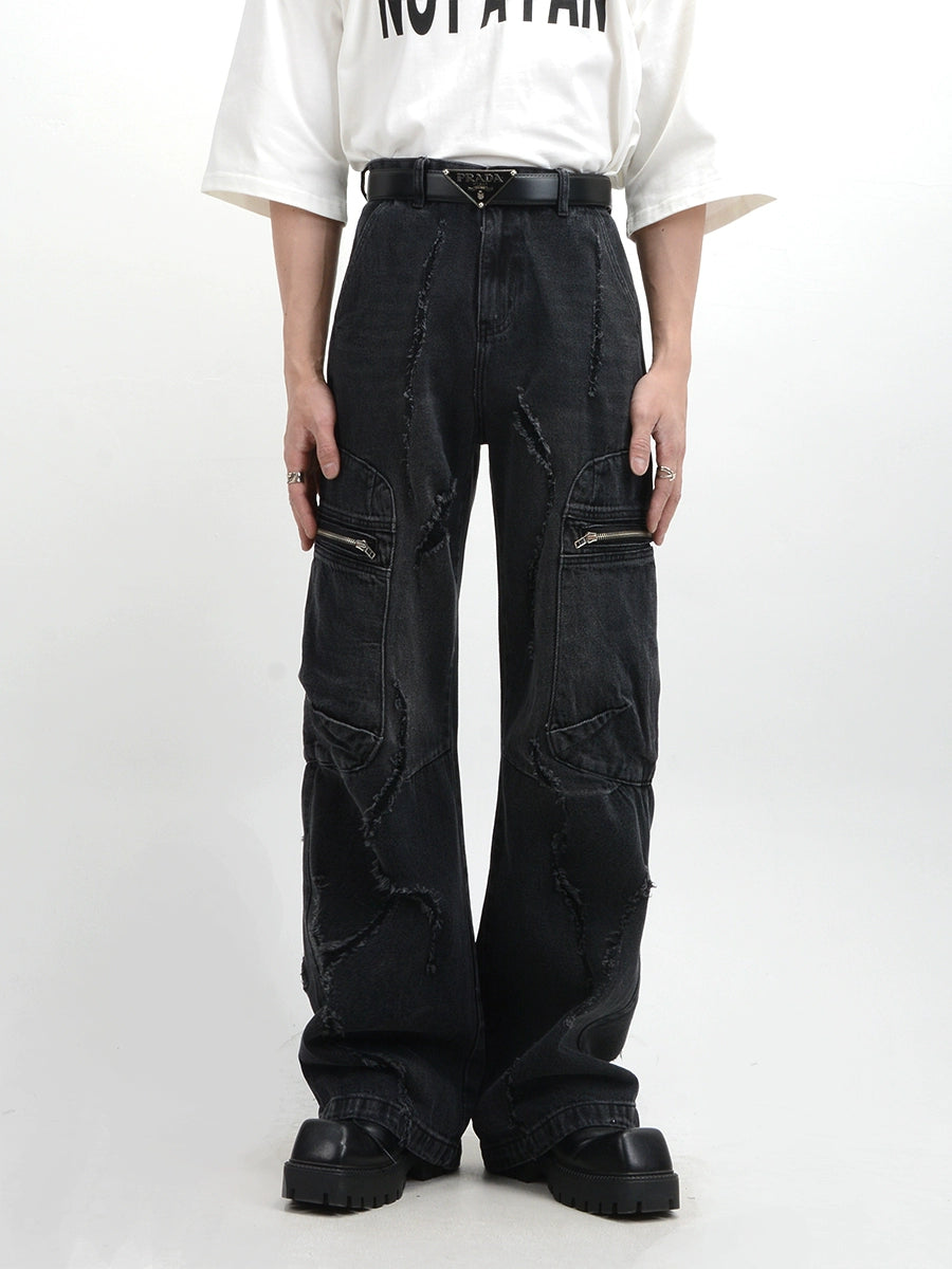 Niche Retro Design Denim Pants