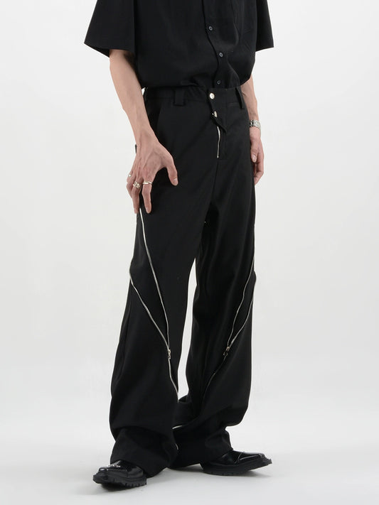 Zip Split Draped Pants