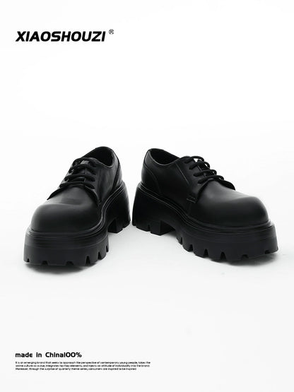 Round TOE PLATFORM LEATHER SHOES